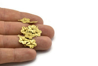 Diy Flower Charm, 100 Raw Brass Daisy Charms (11.5mm) N0507