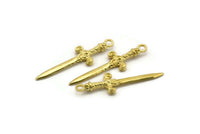 Şövalye Kılıcı Kolye, Ham Pirinç Kılıç Tılsımları (36x10mm) N0248