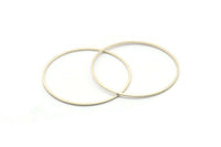 45mm Silver Rings - 12 Antique Silver Brass  Circle Connectors (45x1x1mm) BS 1084 H0013