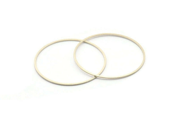 45mm Silver Rings - 12 Antique Silver Brass  Circle Connectors (45x1x1mm) BS 1084 H0013