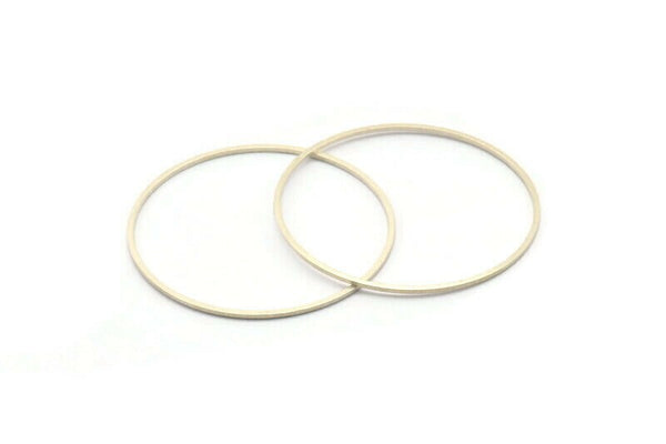 45mm Silver Rings - 12 Antique Silver Brass  Circle Connectors (45x1x1mm) BS 1084 H0013