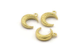 Brass Moon Charm, Raw Brass Textured Horn Charms, Pendant, Jewelry Finding (12x3.60x3.65mm) N0302