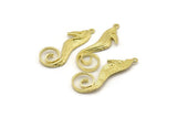 Brass Seahorse Charm, Raw Brass Seahorse Charms With 1 Loop (38mm) N1424