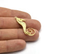 Brass Seahorse Charm, Raw Brass Seahorse Charms With 1 Loop (38mm) N1424