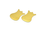 Brass Tulip Blank, 30 Raw Brass Tulip Blanks, No Hole (18x13mm)  D0214--C042