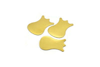 Brass Tulip Blank, 30 Raw Brass Tulip Blanks, No Hole (18x13mm)  D0214--C042
