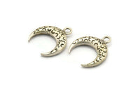 Gümüş Boynuz Kolye, 5 Antik Gümüş Kaplamalı Pirinç Dokulu Boynuz Tılsımı, Kolye, Mücevher Parçası (19x6x4mm) N0272