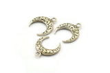 Gümüş Boynuz Kolye, 5 Antik Gümüş Kaplamalı Pirinç Dokulu Boynuz Tılsımı, Kolye, Mücevher Parçası (19x6x4mm) N0272