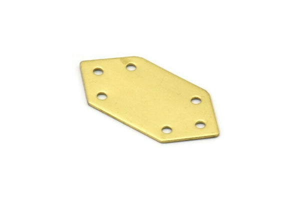 Brass Boho Blank, 10 Raw Brass Bracelet Blanks with 6 Holes (15x30mm)  A0001