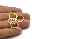 Brass Circle Charm, 50 Raw Brass Holes Circle, Round Connectors, Charms, Pendant,findings (17mm) Brs 531 A0194