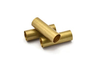 8 Raw Brass Industrial Tube Findings, (12x35mm) Brc189--r047
