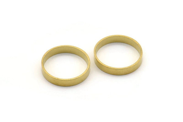 Brass Band Ring - 24 Raw Brass Ring Settings (20.5mm) Hole Size : 19mm Bs-1136--R011