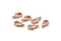 Rose Gold Parrot, 24 Rose Gold Tone Brass Lobster Claw Clasps (12x6mm) A1094