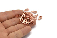 Rose Gold Parrot, 24 Rose Gold Tone Brass Lobster Claw Clasps (12x6mm) A1094
