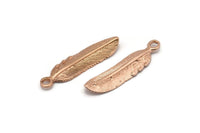 Gül Altın Tüy Kolye, 3 Gül Altın Kaplama Pirinç Tüy Tılsımı, Kolye Parçaları (33x8,5 mm) N0418