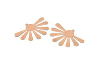 Rose Gold Sun Charm, 2 Rose Gold Plated Brass Sun Charms With 1 Loop, Findings, Earrings (44x29x0.50mm) D969 Q0907