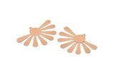 Rose Gold Sun Charm, 2 Rose Gold Plated Brass Sun Charms With 1 Loop, Findings, Earrings (44x29x0.50mm) D969 Q0907