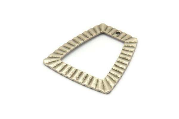 Silver Rectangle Charm, 2 Antique Silver Plated Rectangle Charms With 1 Hole, Pendants, Earrings, Findings (36x34x1mm) D895 H0850