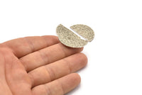 Çekiçle İşlenmiş Yarım Ay, 4 Çekiçle İşlenmiş Antik Gümüş Kaplamalı Pirinç Yarım Daire Boşluğu (30x15x1,2 mm) N0209 H0035