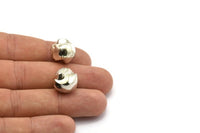 Vintage Silver Plastic Bead, 5 Vintage Silver Plastic Round Beads (15mm) B-14