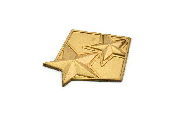 Vintage Brass Star, 1 Vintage Brass Star Pendant (37x34mm) B-15