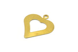 Brass Stamping Blank, 4 Raw Brass Heart Stamping Blank  (35x30x0.80mm)   D0188--Y348 Y092