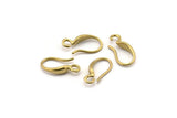 Brass Ear Hooks, 24 Raw Brass Earring Wires, Earring Hooks (14mm) D1332