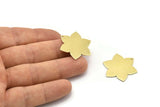 Brass Flower Charm, 6 Raw Brass Flower Charms With 1 Hole, Stamping Blanks (28x25x0.80mm) M02533