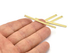 Brass Necklace Bar, 12 Raw Brass Stick Charms, Long Bar Pendants, Brass Rectangle Necklace Bar With 1 Hole (50x3x0.80mm) M02524