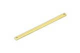 Brass Necklace Bar, 12 Raw Brass Stick Charms, Long Bar Pendants, Brass Rectangle Necklace Bar With 2 Holes (50x3x0.80mm) M02525