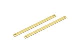 Brass Necklace Bar, 12 Raw Brass Stick Charms, Long Bar Pendants, Brass Rectangle Necklace Bar With 2 Holes (50x3x0.80mm) M02525