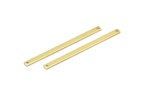 Brass Necklace Bar, 12 Raw Brass Stick Charms, Long Bar Pendants, Brass Rectangle Necklace Bar With 2 Holes (50x3x0.80mm) M02525