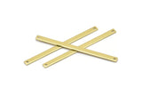 Brass Necklace Bar, 12 Raw Brass Stick Charms, Long Bar Pendants, Brass Rectangle Necklace Bar With 2 Holes (50x3x0.80mm) M02525