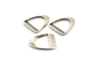 Antik Gümüş Yarım Daire - 12 Antik Gümüş Kaplama Pirinç Yarım Daire Kalın Kesim Bağlantı Elemanı (8x16x0,4x2x20mm) D0087