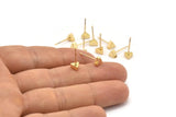 Gold Triangle Earring, 8 Gold Plated Brass Triangle Stud Earrings (5.2x2.5mm) D0100 A0980