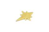 Brass Pole Star Blank, 12 Textured Raw Brass, Brass Blanks, Pole Star Blanks (20x15x0.80mm) M02554