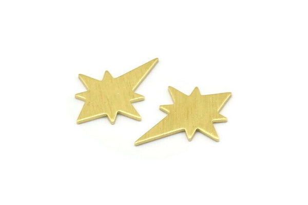 Brass Pole Star Blank, 12 Textured Raw Brass, Brass Blanks, Pole Star Blanks (20x15x0.80mm) M02554