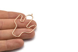 Kaktüs Küpe Telleri, 2 Gül Altın Kaplama Pirinç Kaktüs Küpe Parçası, Mücevher Malzemeleri, Parçalar, Tılsımlar (54x31x1mm) Bs 1701 Q0304