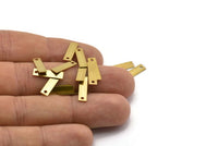 Raw Brass Charm, 25 Raw Brass Charms (4x15mm) a0835