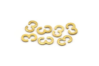Brass 3-E Chain Connector, 50 Raw Brass Chain Connectors (8x5mm)  Brs 8124 L032