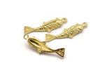 Brass Koi Fish Charm, Raw Brass Koi Fish Pendants, Jewelry Supplies, Findings (27x8mm) N0422
