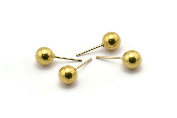 Stainless Ball Post, Stainless Steel Earring Posts 8mm Ear Studs Bs 1072--n0558