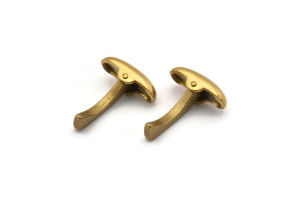 Brass Cufflink Finding, 12 Raw Brass Cufflink Blanks A0650