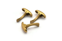 Brass Cufflink Finding, 12 Raw Brass Cufflink Blanks A0650