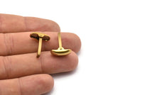 Brass Cufflink Finding, 12 Raw Brass Cufflink Blanks A0650