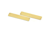 Brass Rectangle Bar, 10 Raw Brass Rectangle Stamping Blanks With 2 Holes , Necklace Pendants (50x10x0.80mm) D0294