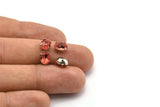 Red Silver Prong Setting, 5 Swarovski Crystal Silver Prong Setting (8x6mm)  Y268