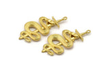 Brass Sword Charm, Raw Brass Sword Charms With 1 Loop, Snake Sword (47x22mm) N1643