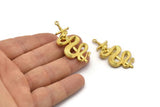 Brass Sword Charm, Raw Brass Sword Charms With 1 Loop, Snake Sword (47x22mm) N1643