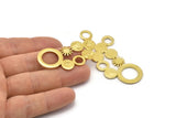 Brass Pendant, Raw Brass, Brass Charm, Brass Necklace, Brass Charm Pendants (52x26x1.2mm) N1704